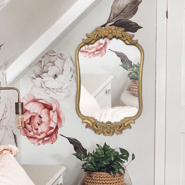 Ornate Gold Vanity Mirror and Tray, 2-in-1 Steal DES Exclusive