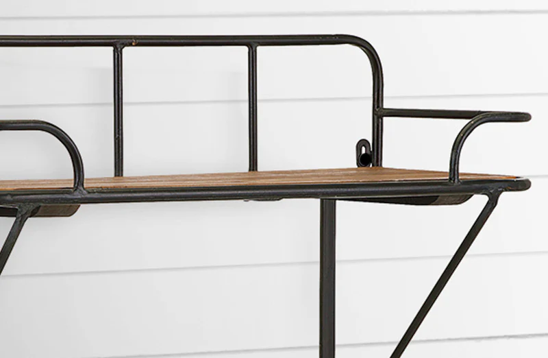 Industrial Wood & Metal Wall Organizer