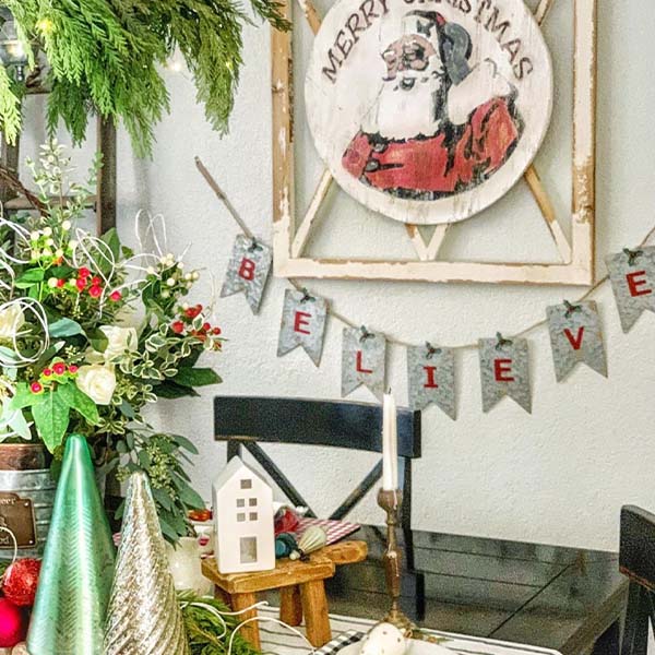 Antiqued Tin Believe Garland