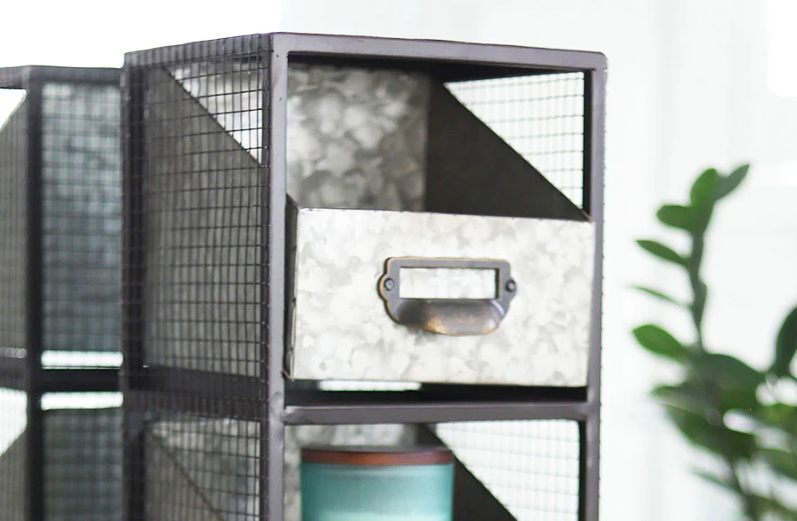 Galvanized Metal Triple Drawer Organizer