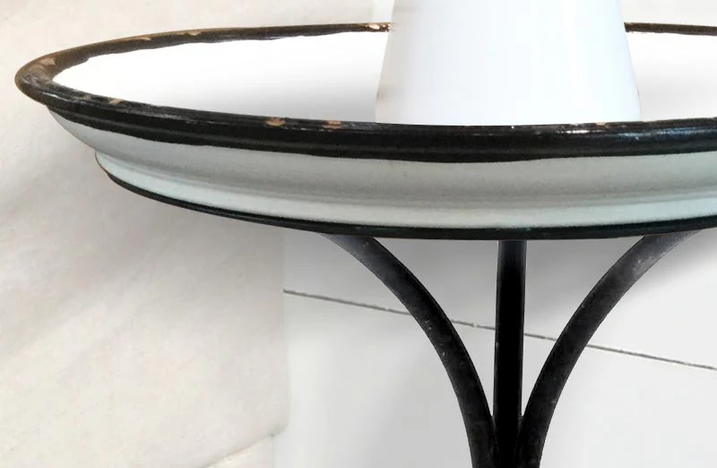 French Enamel Top Table