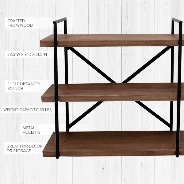 Three Tier Crossback Floating Shelf