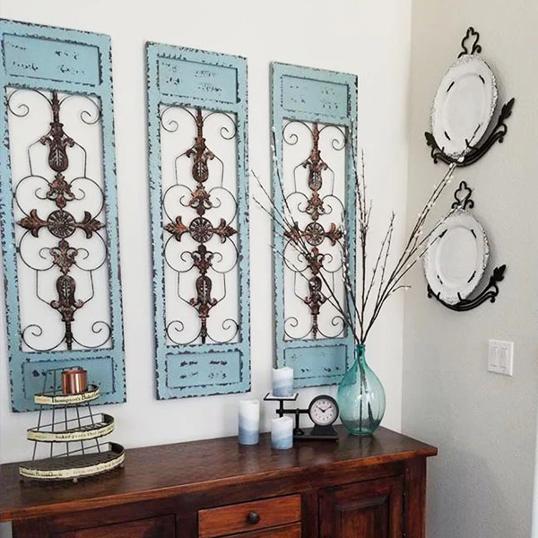 Old Carved Wooden and Iron Garden Gate