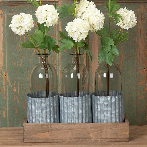 Wooden Tray and Bottle Planter