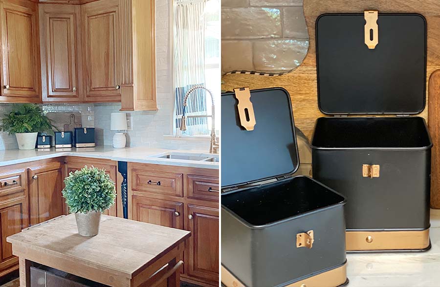 Copper Trim Storage Trunks, Set of 3