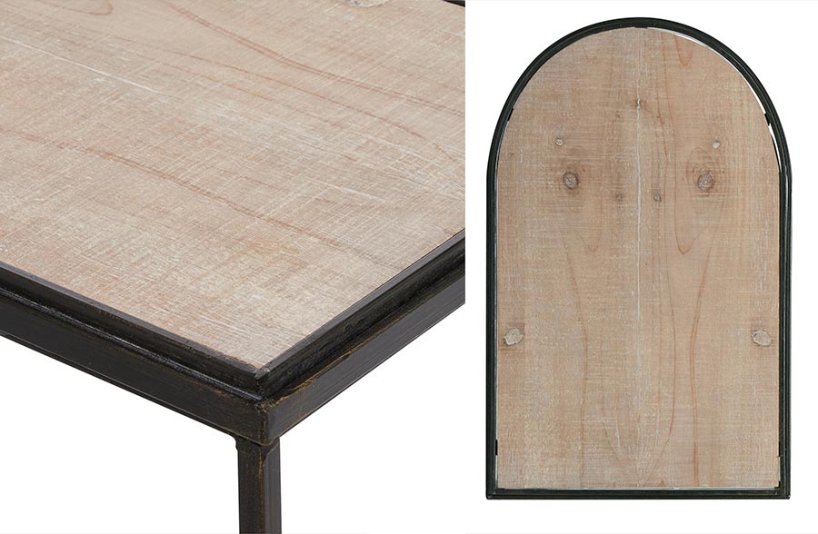 Distressed Wood and Metal Nesting Side Tables, Set of 2