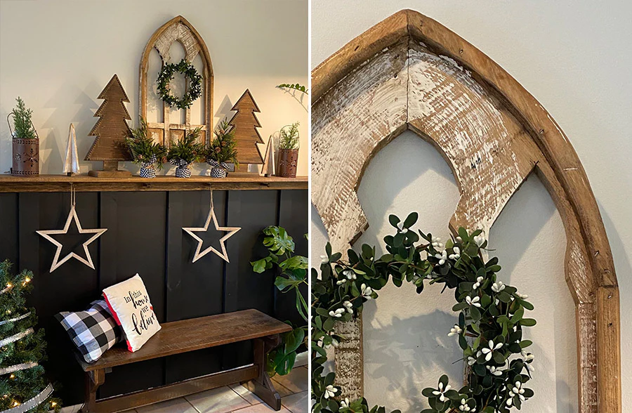 Distressed Wood Cathedral Wall Arch
