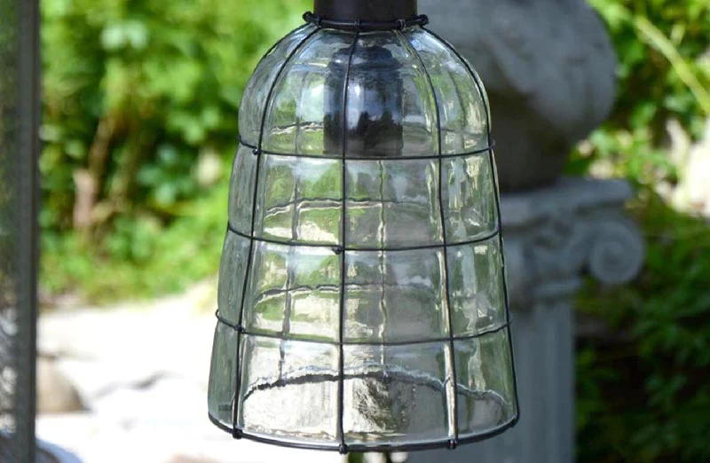 Wire Wrapped Glass Pulley Pendant