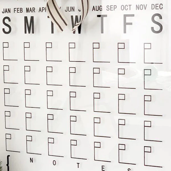 HUGE Dry Erase Wooden Framed Wall Calendar