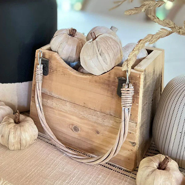 Eco Friendly Wood Planters with Straps, Set of 3