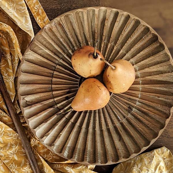 Carved Wooden Cake Stand Riser