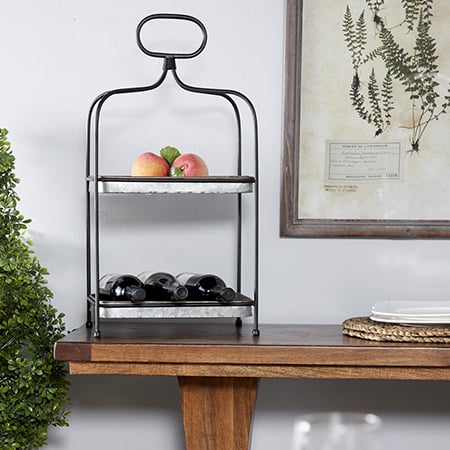 Galvanized Metal Two Tier Tray