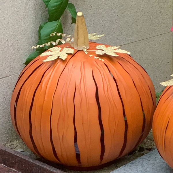 Indoor/Outdoor Luminary Pumpkins, Set of Two