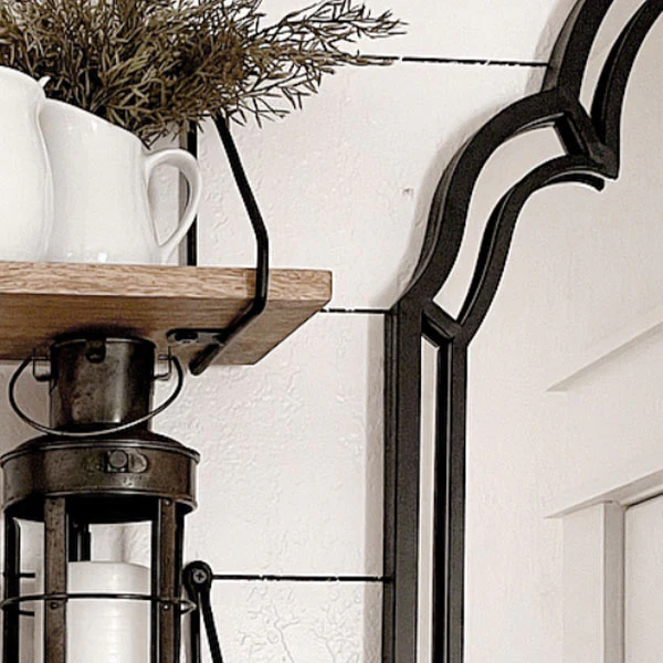 Scalloped Black Wall Mirror