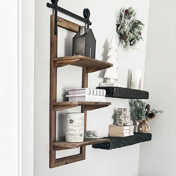 Barndoor Inspired Three Tiered Shelf