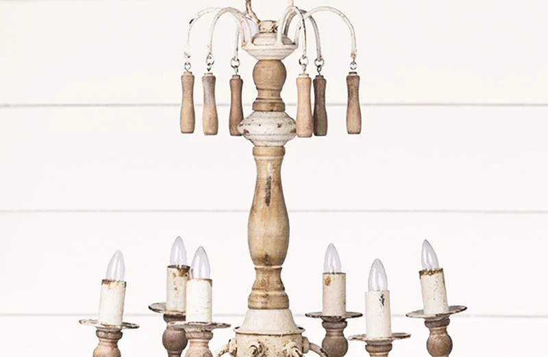 Distressed Victorian Candle Chandelier
