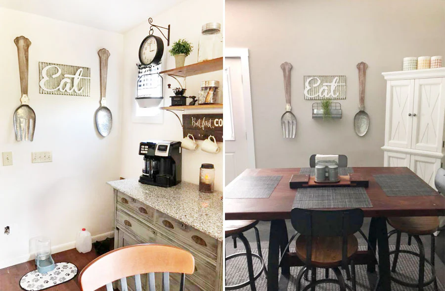 *HUGE* Metal and Wood Spoon and Fork Set