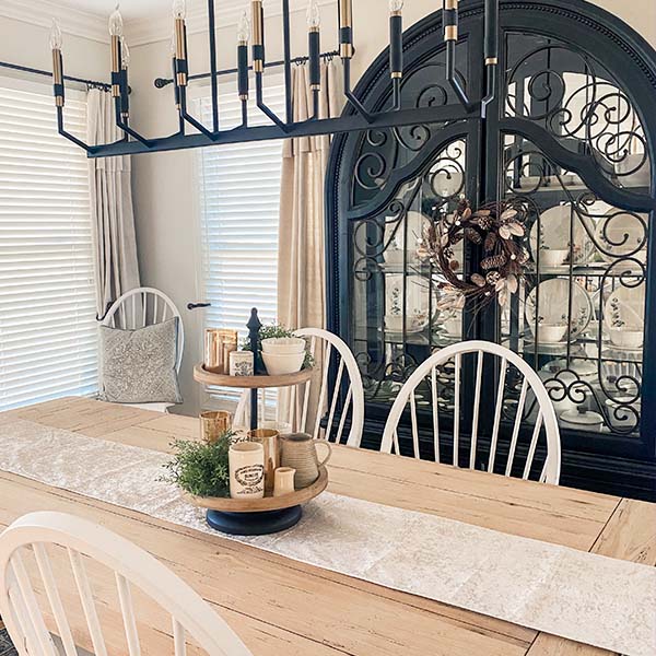 Natural Wood and Metal Display Stand