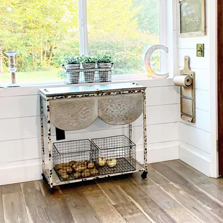 Distressed Wash Tub Accent Table