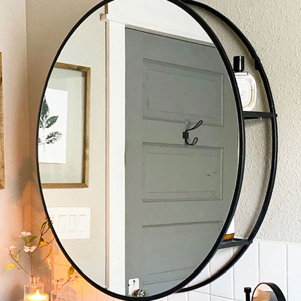 Round Storage Mirror | Modern Farmhouse