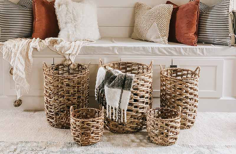 Water Hyacinth Baskets Set of 5