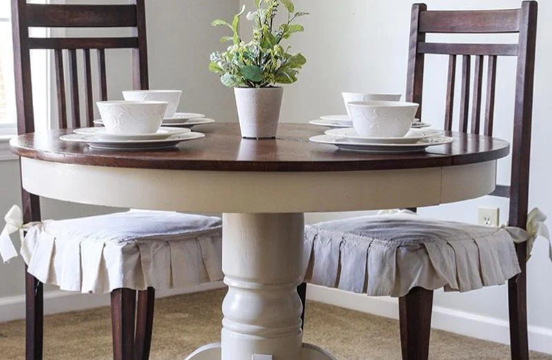 Ruffled Feedsack Chair Cover