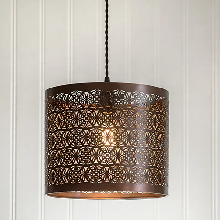Brass Finish Cutout Pendant Lamp