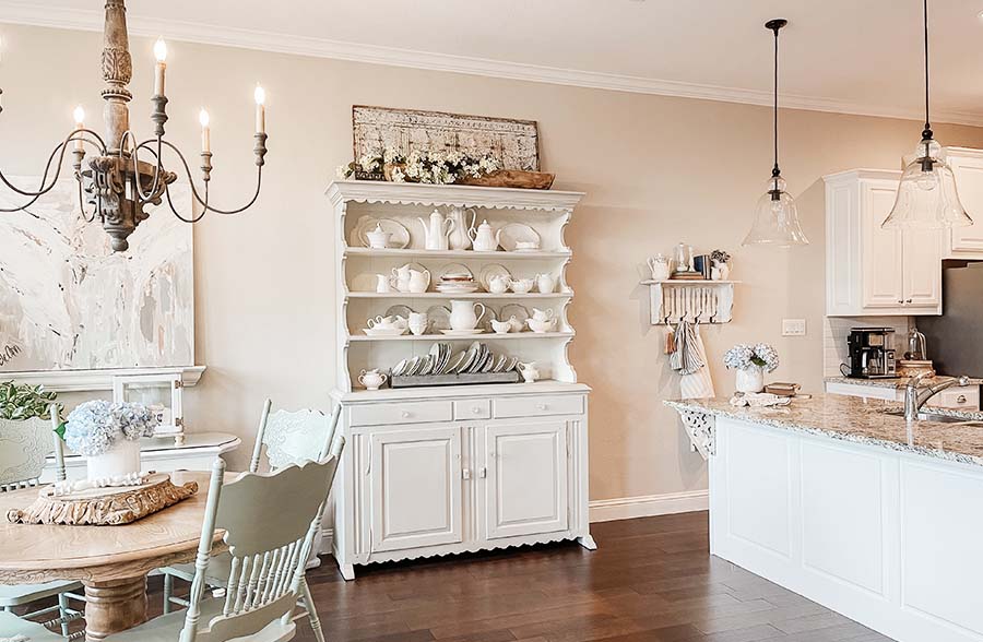 Distressed Mudroom Wall Shelf with Hooks
