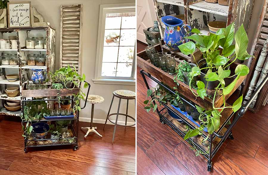 Industrial Farmhouse Rolling Bar Cart