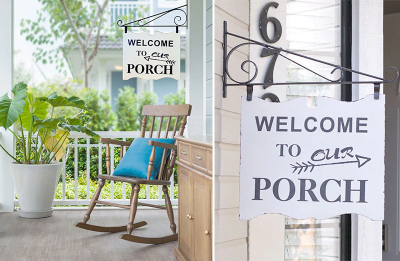 welcome to our porch Hanging sign