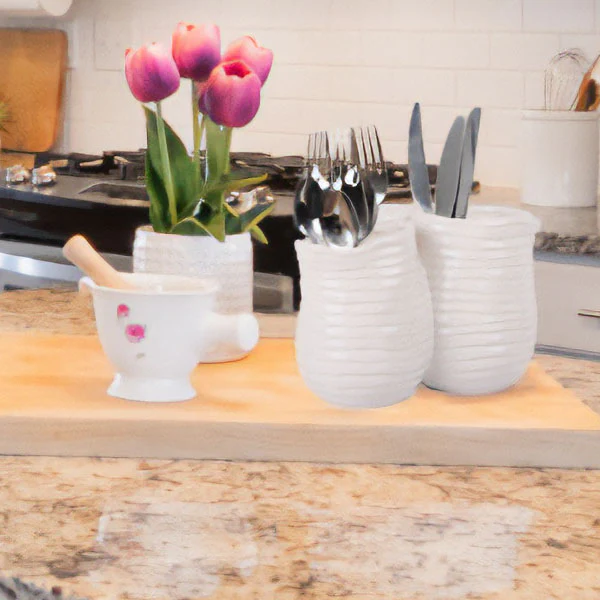 3 Section Ceramic Round Caddy