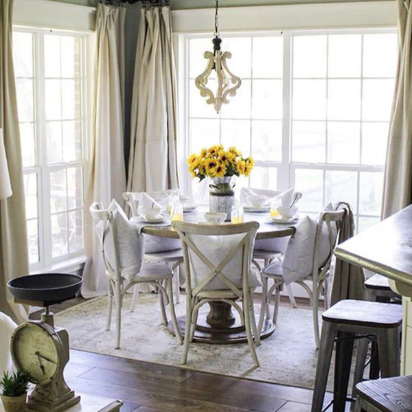 Distressed White Wood Chandelier