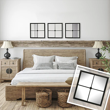 Industrial Window Pane Wall Mirror