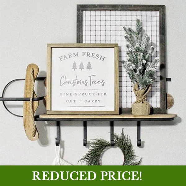 Retro Wood and Metal Sled Wall Shelf