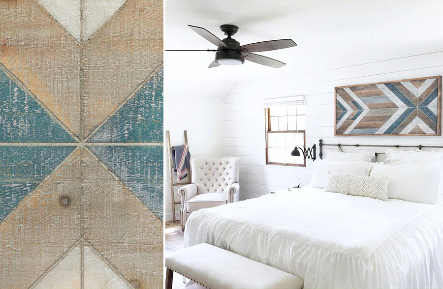 LARGE Geometric Wood Plank Wall Art