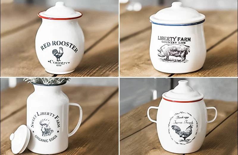 Enamel Kitchen Canisters