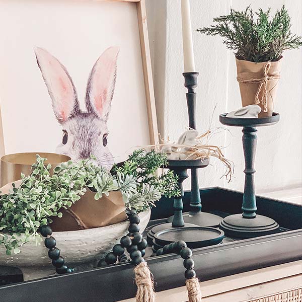 Faux Plants in Paper Wrapped Pots, Set of 4