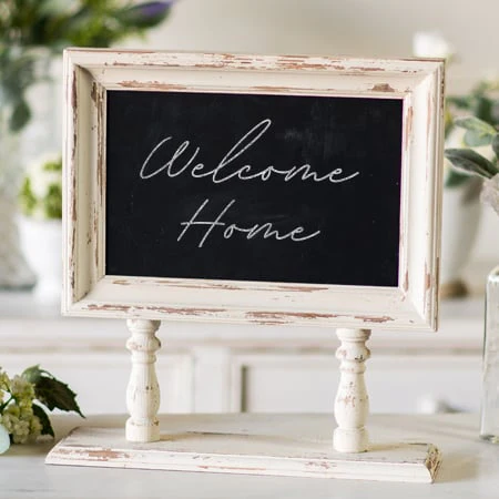 Chippy White Framed Standing Chalkboard