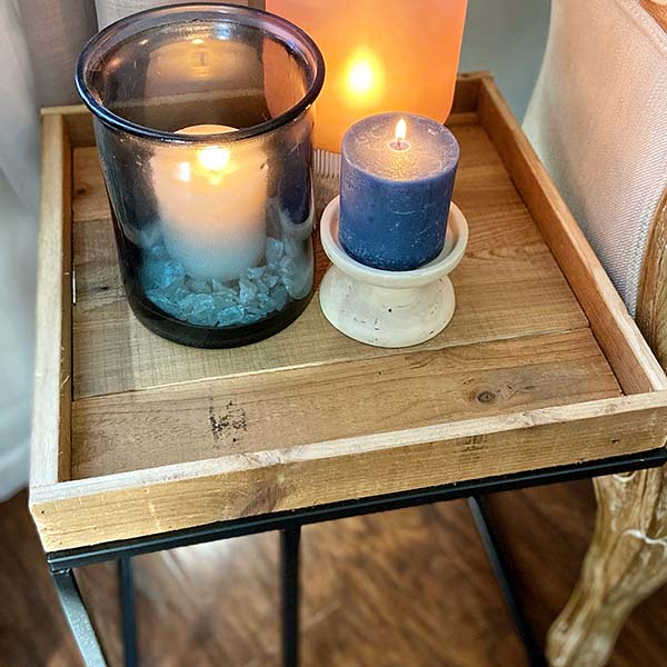 Wooden Top Sofa Side Table