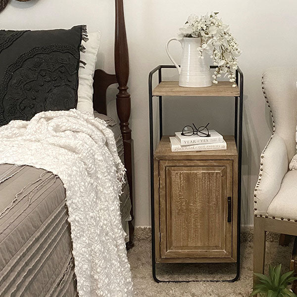 Modern Utilitarian Cabinet Side Table