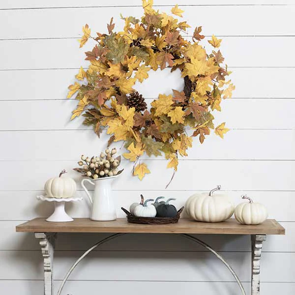 Maple Leaf and Pinecone Wreath