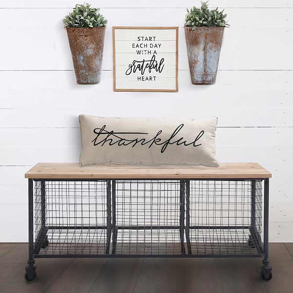 Industrial Storage Bench With 3 Baskets