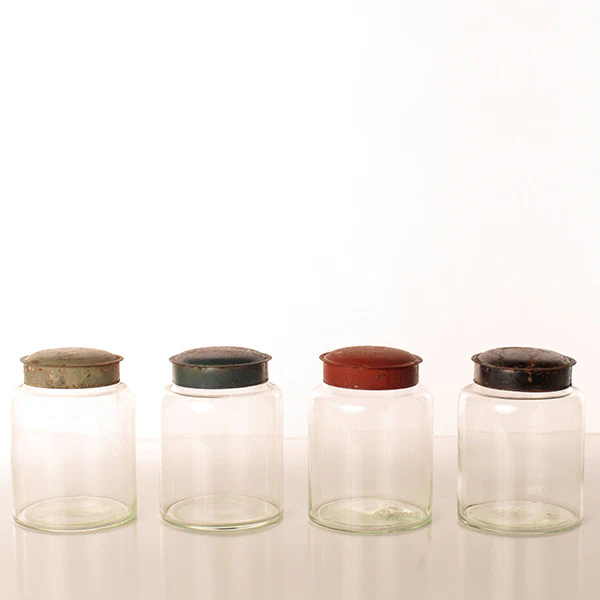 Antique Pharmacy Jars, Set of 4