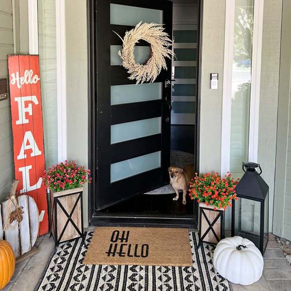 Tall Crisscross Wood and Metal Planters, Set of 2