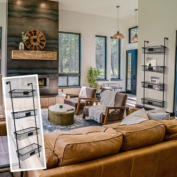 Four Tiered Metal Wall Organizer with Chalkboard Labels