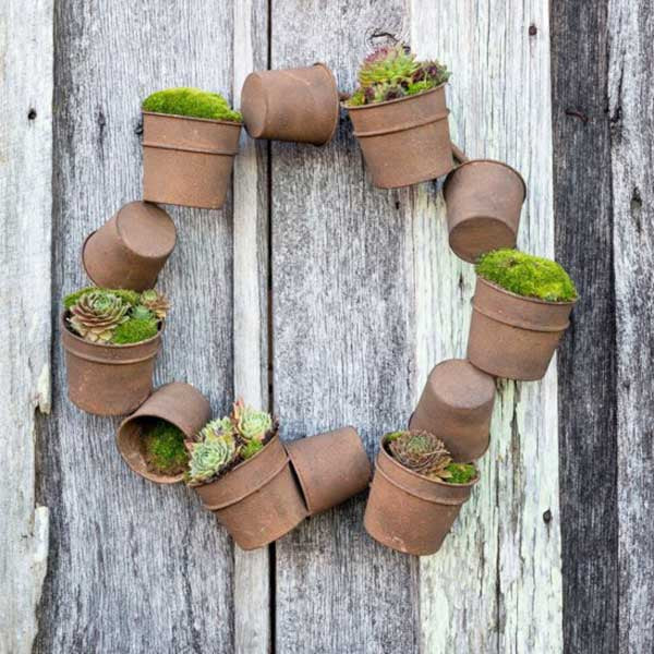 Rusty Bucket Wreath