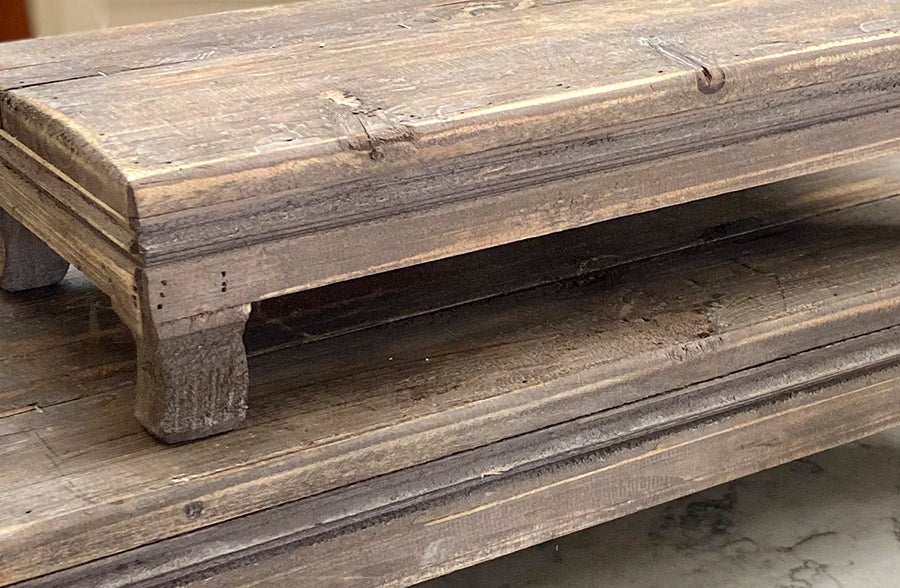 Far East Reclaimed Wood Risers, Set of 2