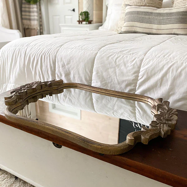 Ornate Gold Vanity Mirror and Tray, 2-in-1 Steal DES Exclusive