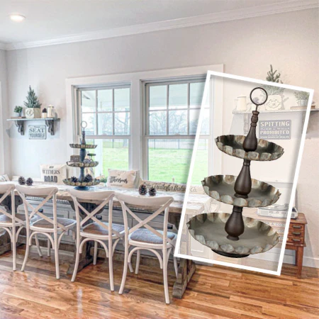 Scalloped Edge Three-Tier Tray