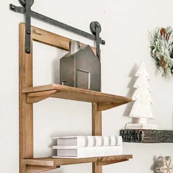 Barndoor Inspired Three Tiered Shelf